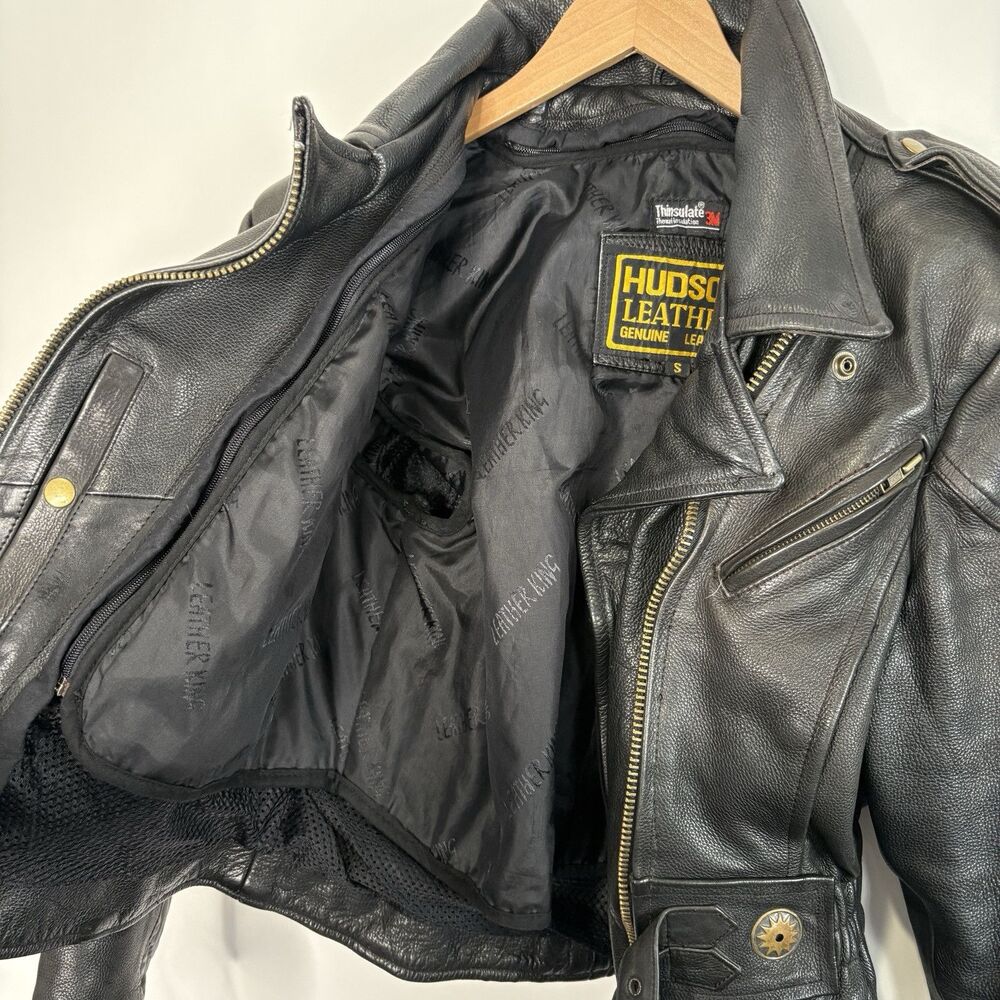 Vintage Hudson Leather Motorcycle Jacket Fitted Asymmetrical Women Size Small - Picture 2 of 12
